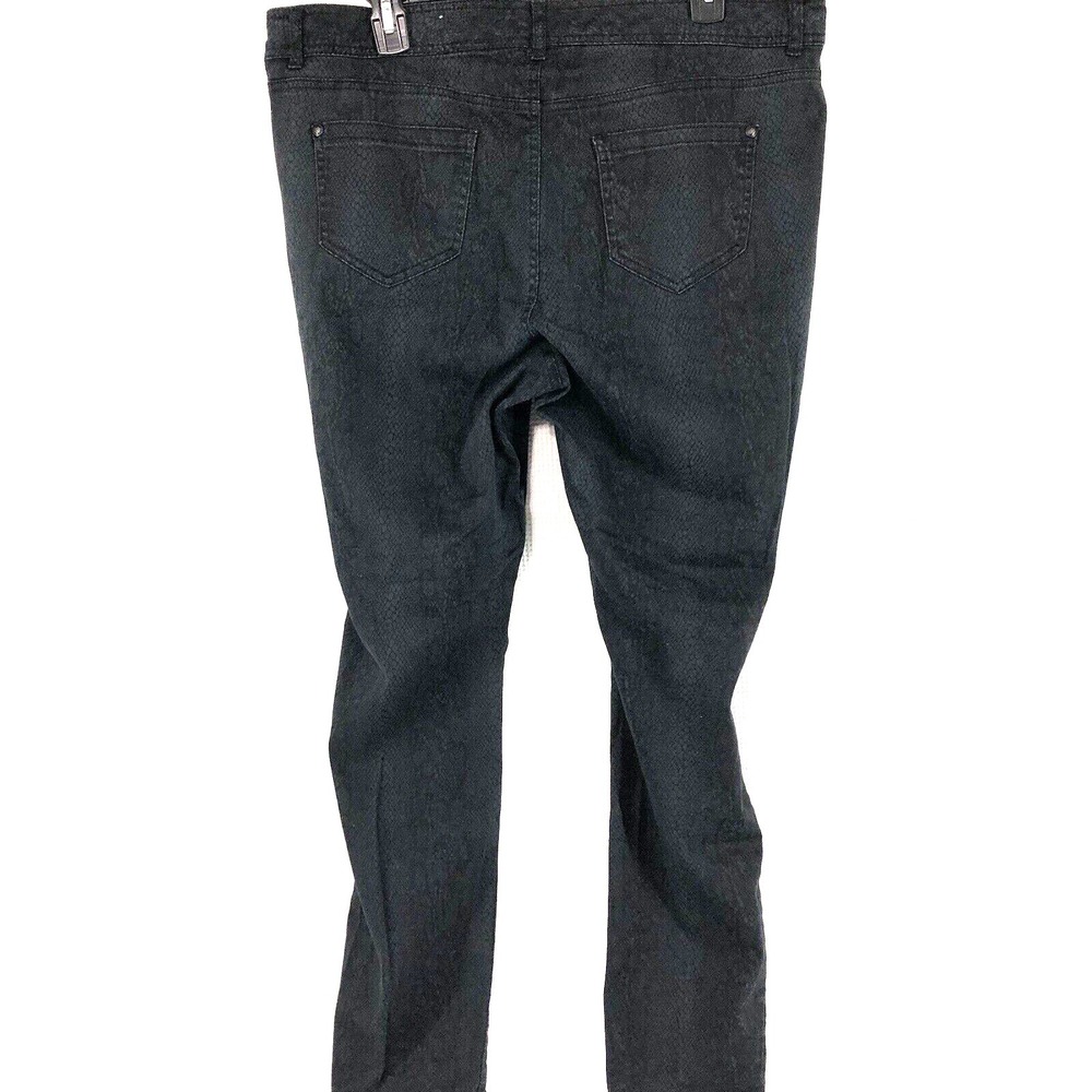 One 5 One jeans womens 14W black snake skin look super soft tapered 36 x 29 - Picture 2 of 10